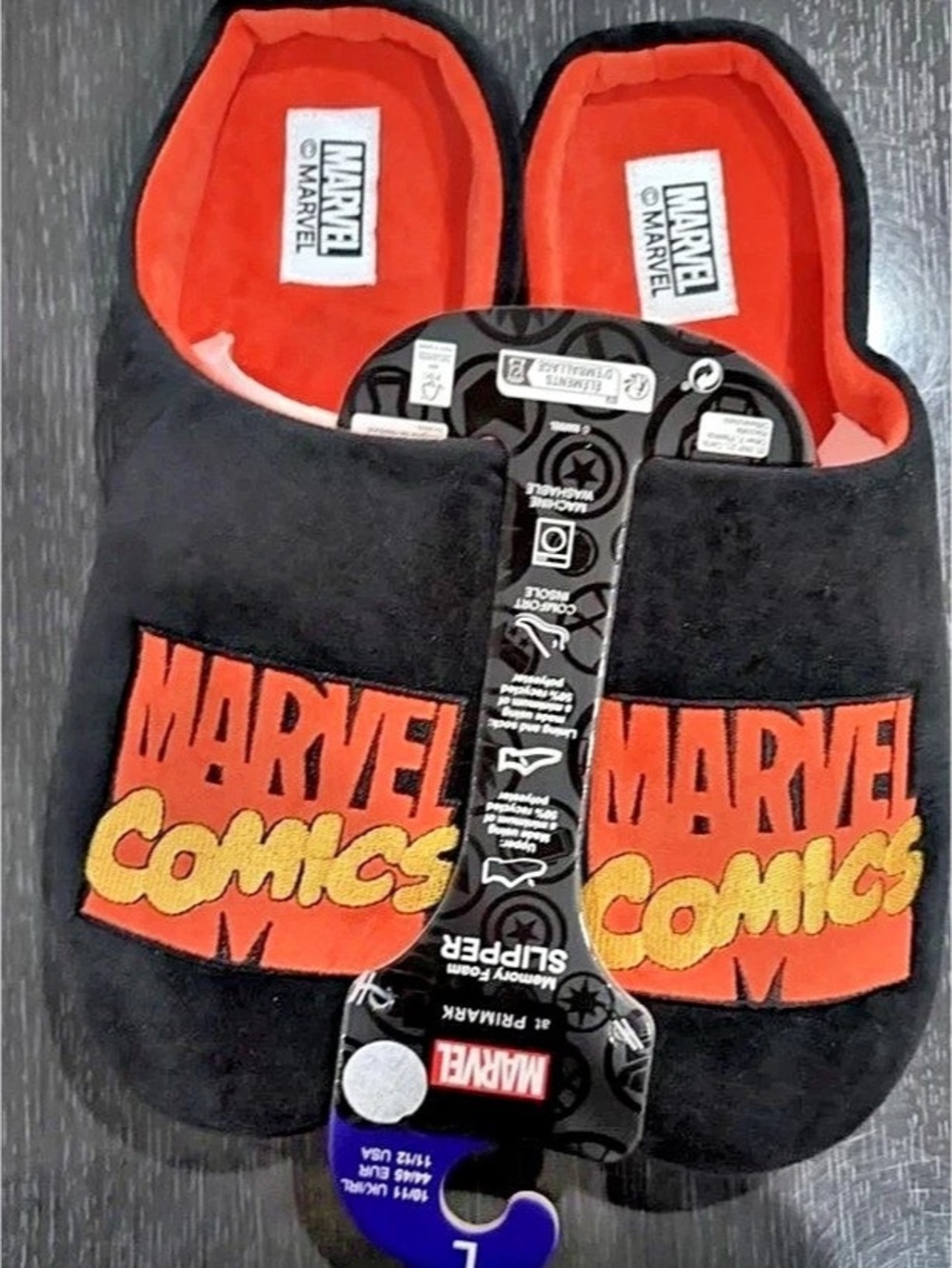 Marvel Comics Men’s Slippers Size 11/12 New memory foam